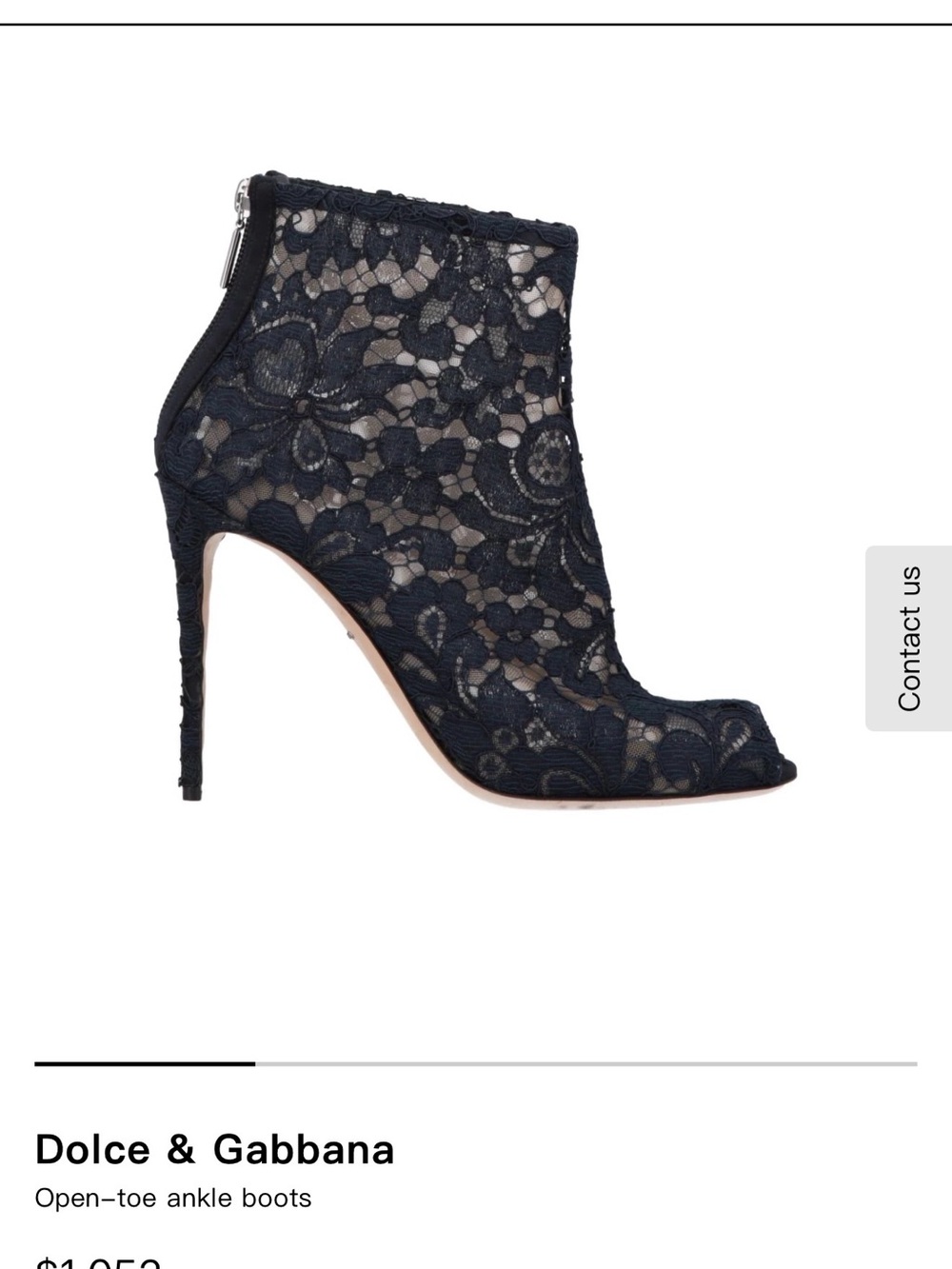 Dolce & Gabbana Black Floral Lace Peep-Toe Ankle Bootie